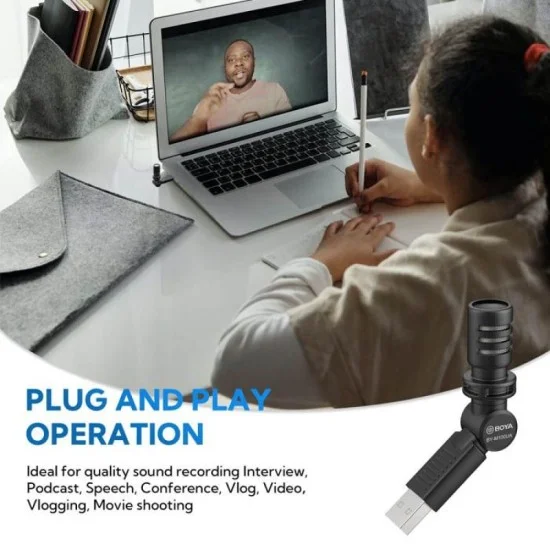 BOYA Miniature Condenser Smartphone mic (USB Jack) - Black